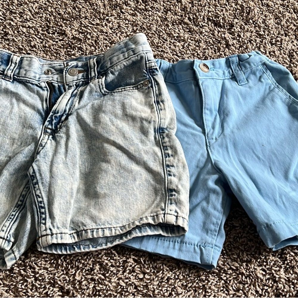 2 pairs of boy shorts Denim and blue size 6
